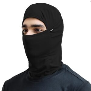 Boldfit face mask for Bikers Full face mask for Bikers Helmet Head Cover Balaclava for Men Bike Riding & Biker Head Cover for Helmet for Men Balaclava for Adult Black Masks for Bike Riding - Black